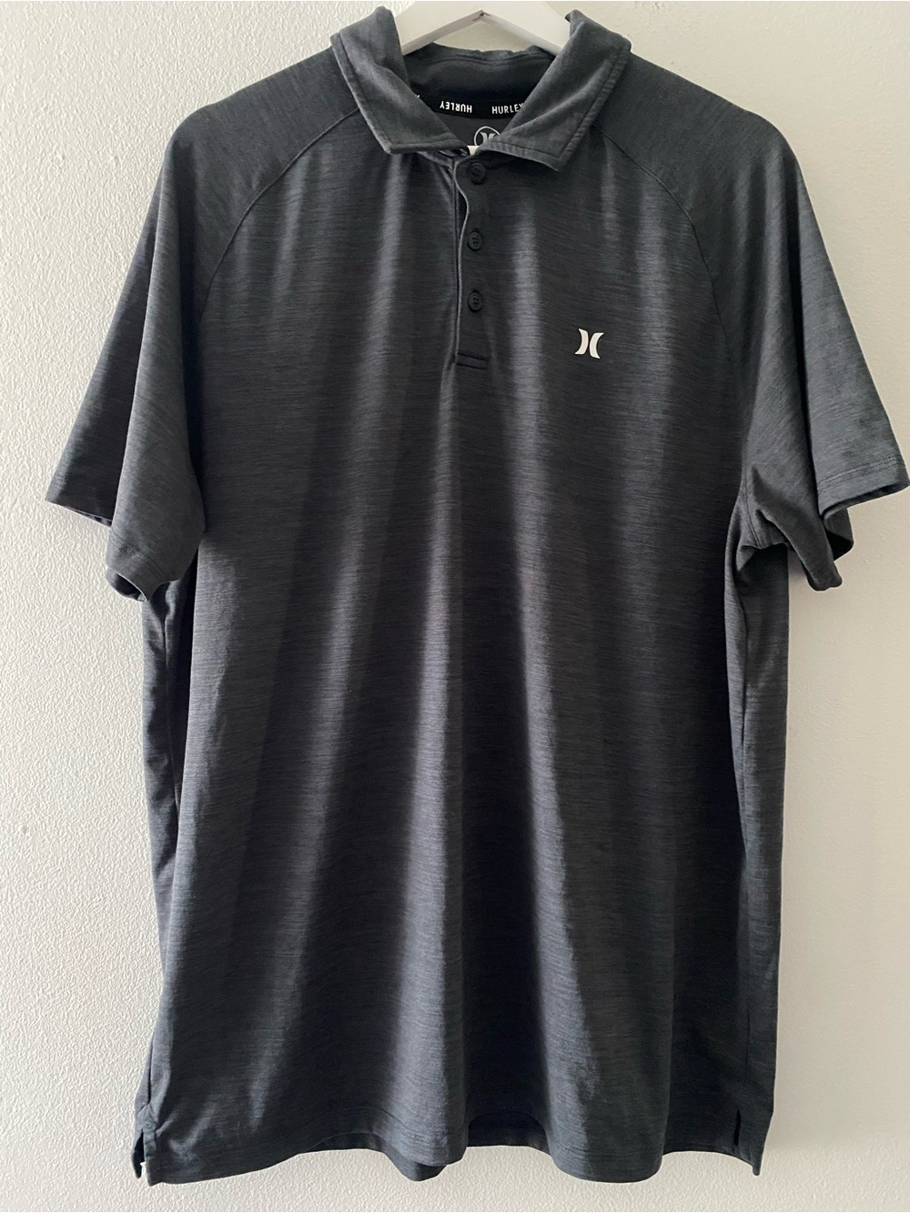 Hurley Men's Charcoal Heather Short Sleeve Polo